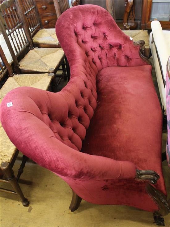 Victorian button back upholstered sofa